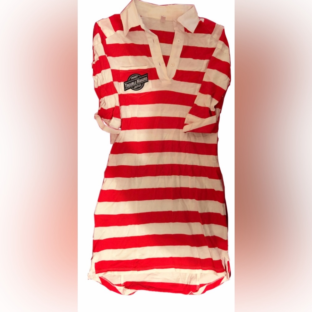 Stripped Polo Tee Dress